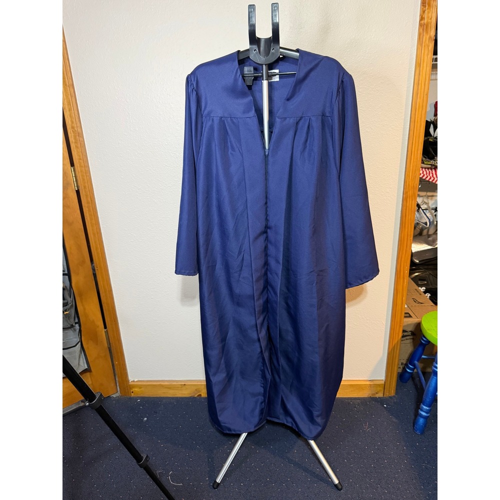 Jostens Navy Blue Graduation Gown Academic‎ Robe Size 5'10"-6'0" Matte Polyester